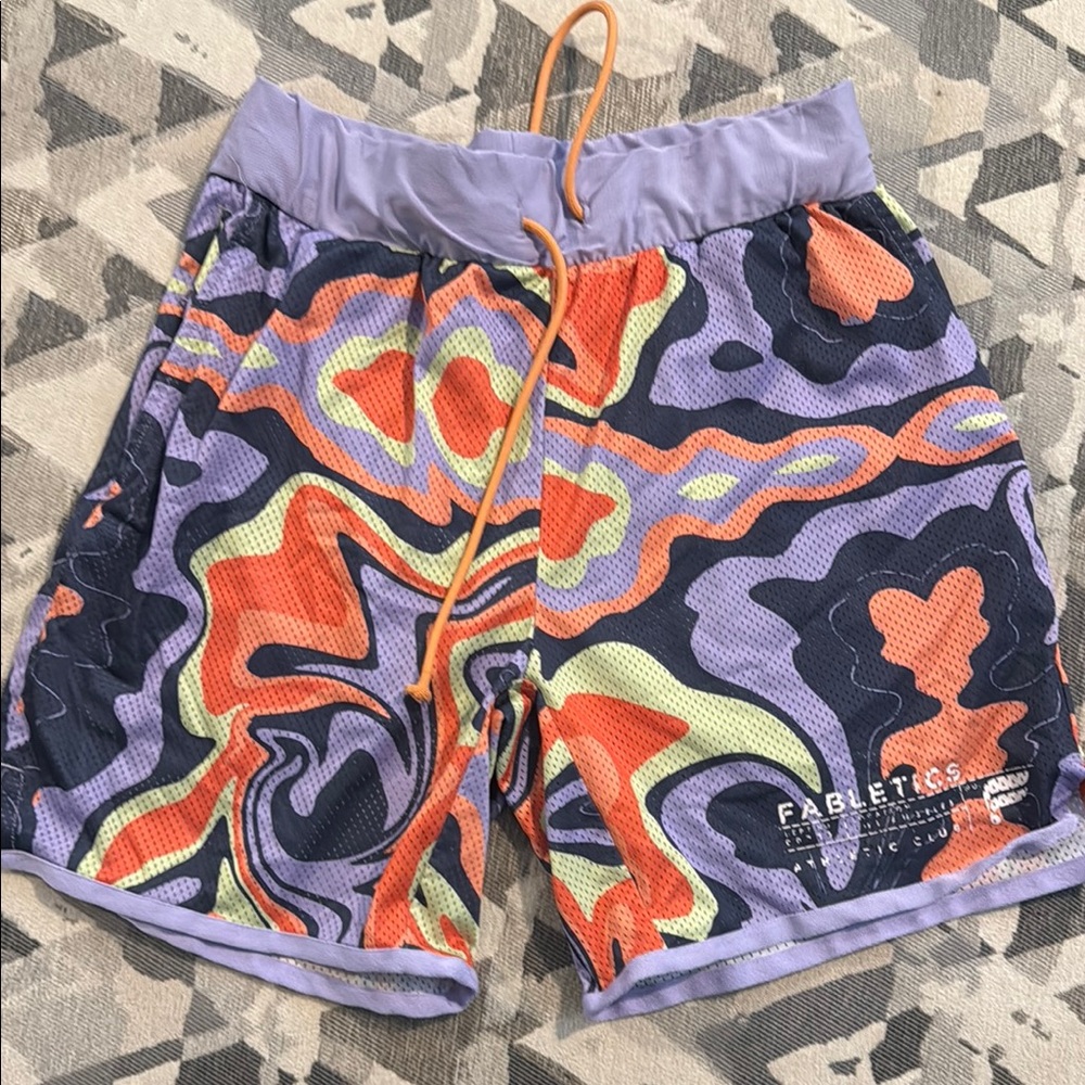 Fabletics Multicolor Abstract Athletic Shorts